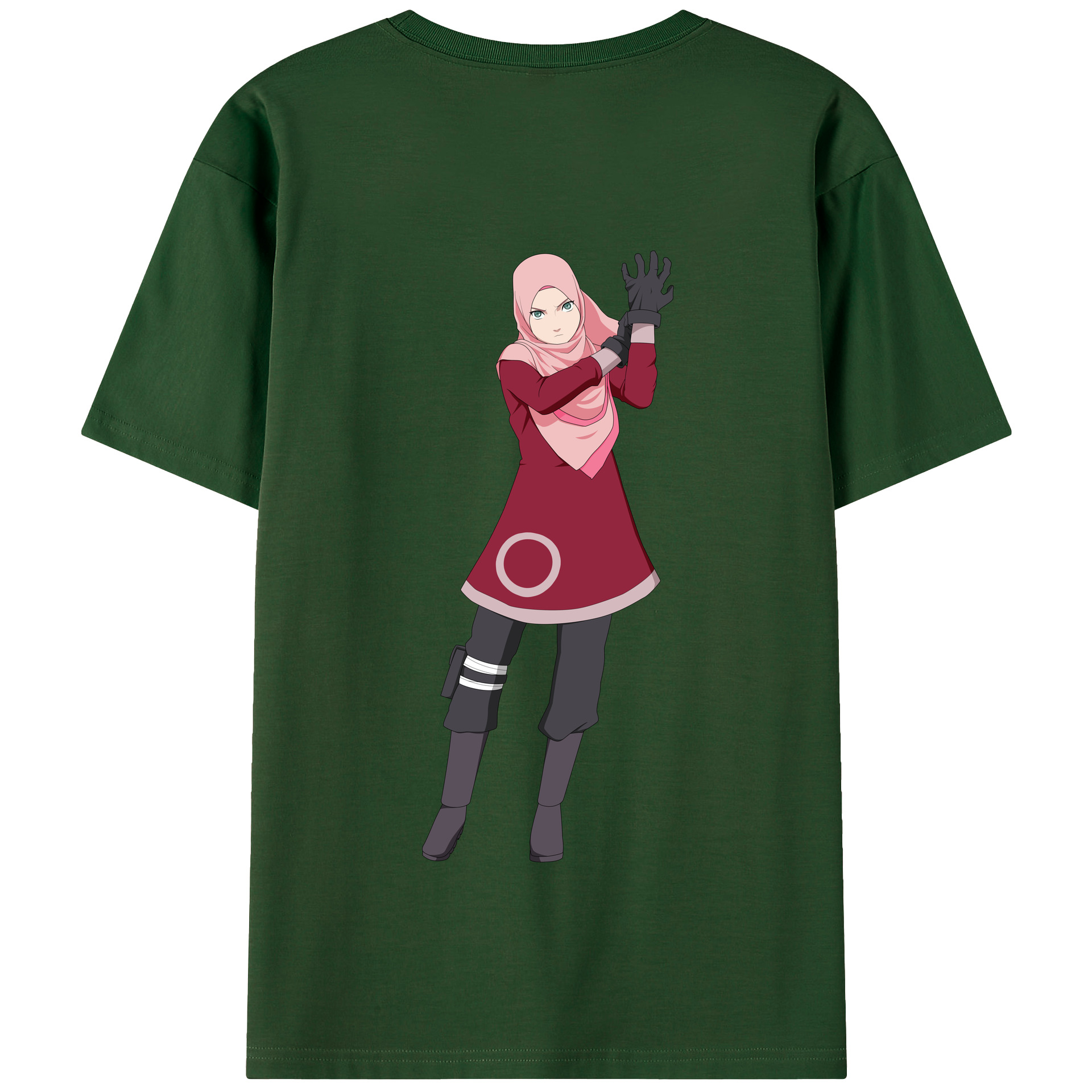 （画像用） NARUTO -ナルト- 春野サクラ Haruno Sakura 綿100％半袖Tシャツ（背面プリント）